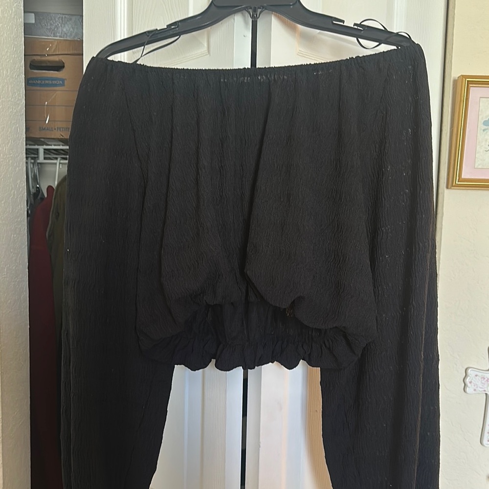 Elegant Black Off-Shoulder Blouse